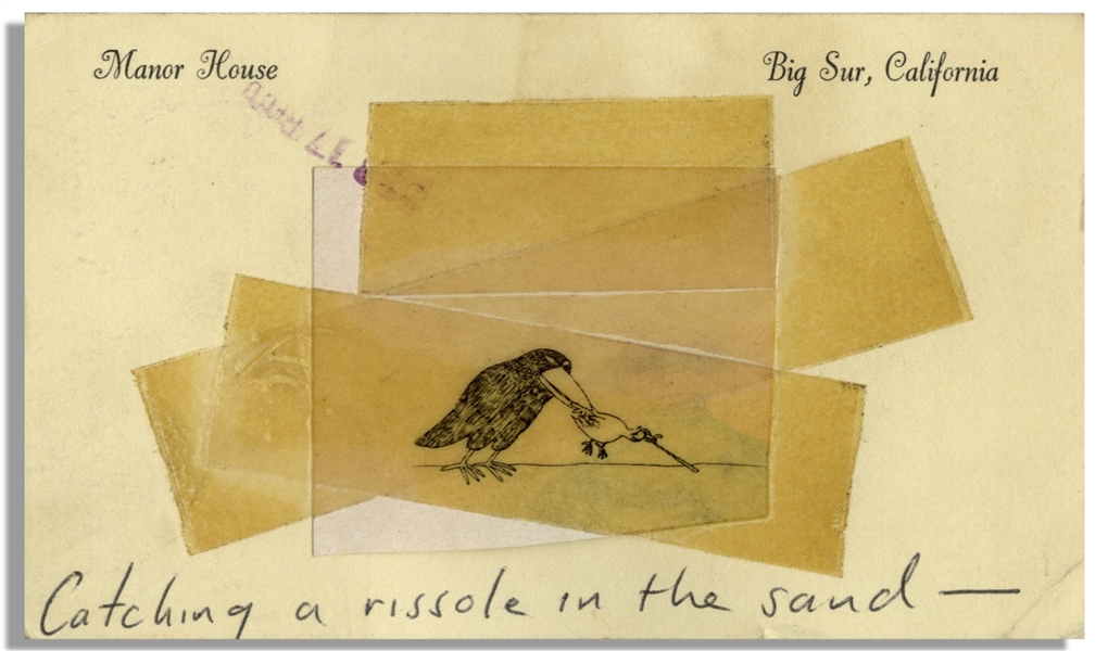 Hunter S. Thompson 1961 Postcard From Big Sur With Handwritten Note